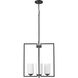 Luxx 4 Light 18 inch Matte Black Indoor Pendant Ceiling Light